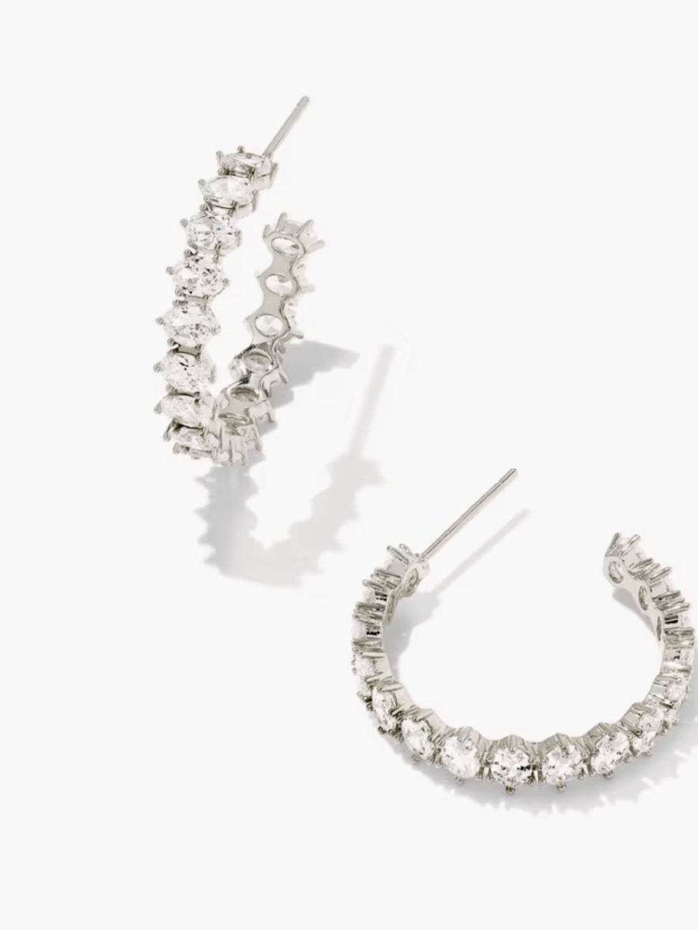 Kendra Scott Cailin Crystal Hoop Earrings - Silver Tone